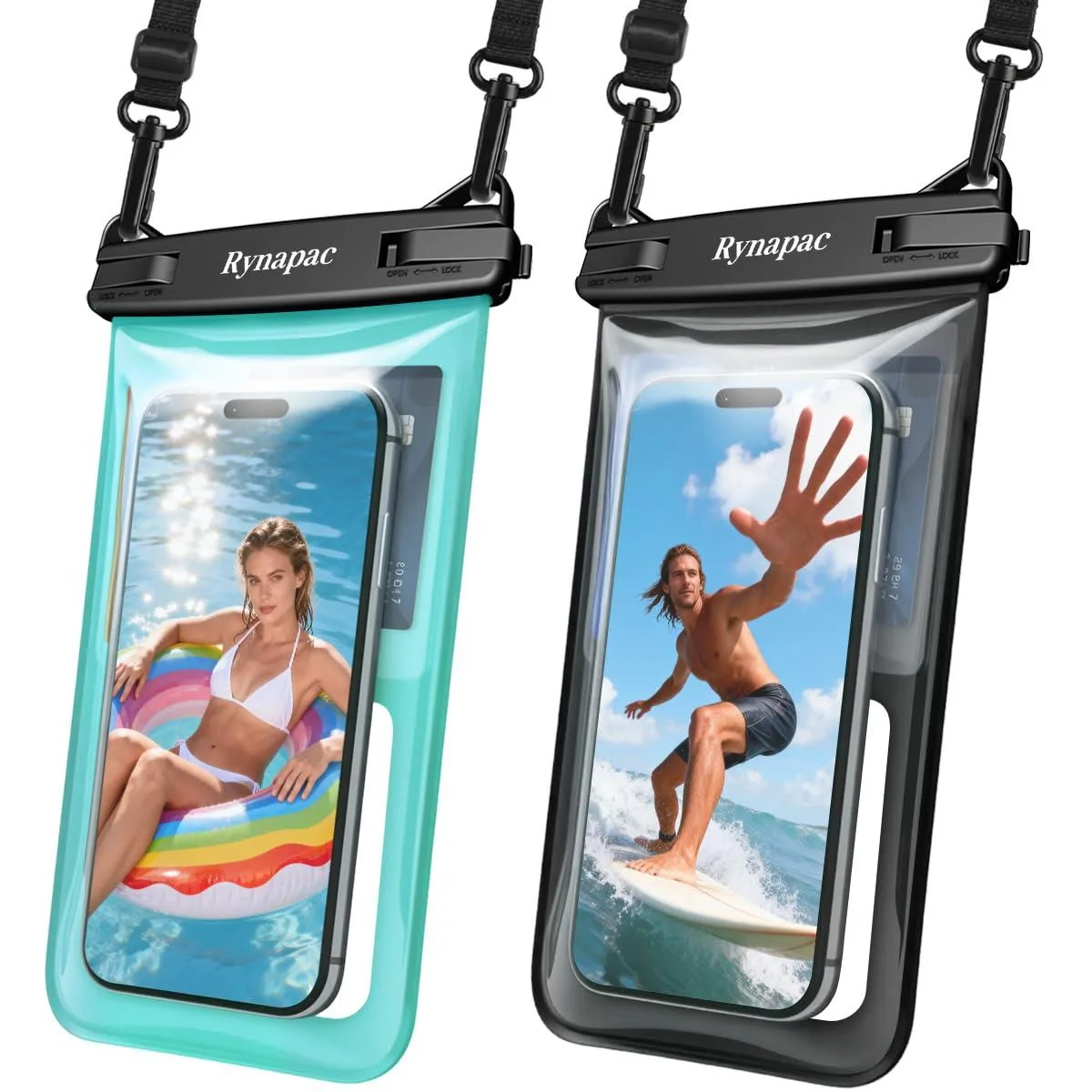  Rynapac Floatable-01 Waterproof Phone Pouch 2 Pack IPX8 Up to 8.5 inch — product photo