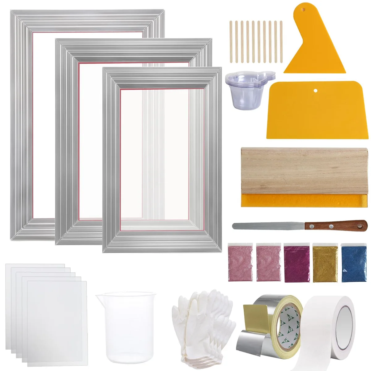 VEVOR VEVOR Screen Printing Kit 3 Frames 110 Mesh 6x10 8x12 10x14in — product photo