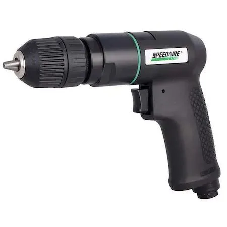 SPEEDAIRE SPEEDAIRE 21AA68 Air-Powered Drill 1/4 in NPT Keyless 2.4 lb 600 RPM 3.90 ft-lb 4.00 CFM 90 psi — product photo