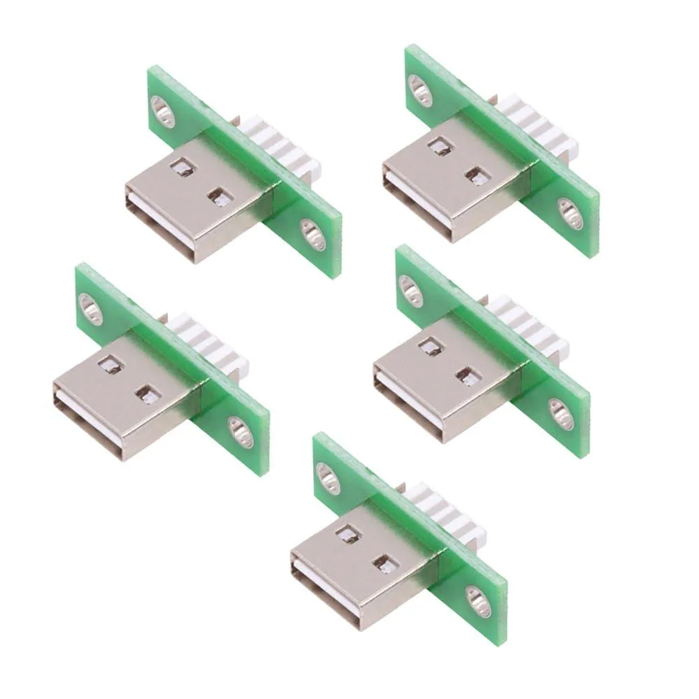 LORDWORLD LORDWORLD USB 2.0 Type-A Male Panel Mount Connector 5pcs Reversible Solder 480Mbps — product photo