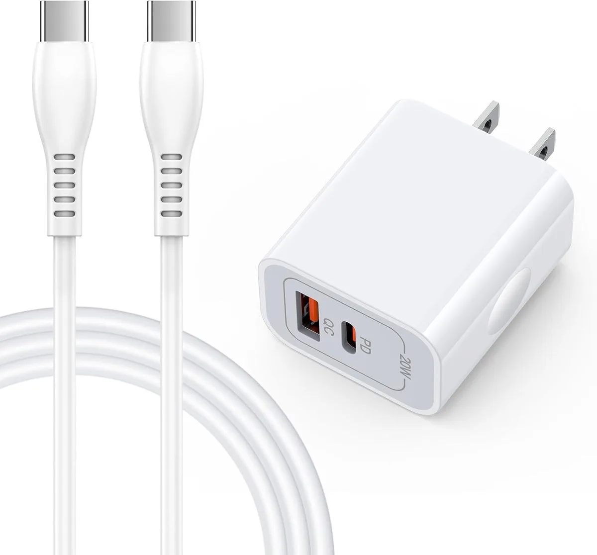 ONITOON ONITOON 20W USB-C PD QC Wall Charger with 6FT Cable — product photo