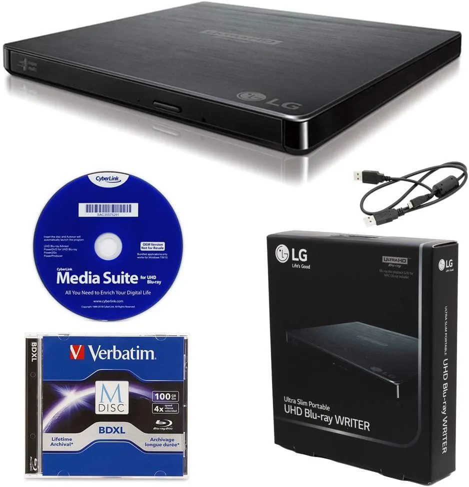 LG Electronics LG Electronics BP60NB10 6X Blu-ray burner with 100GB M-DISC — product photo