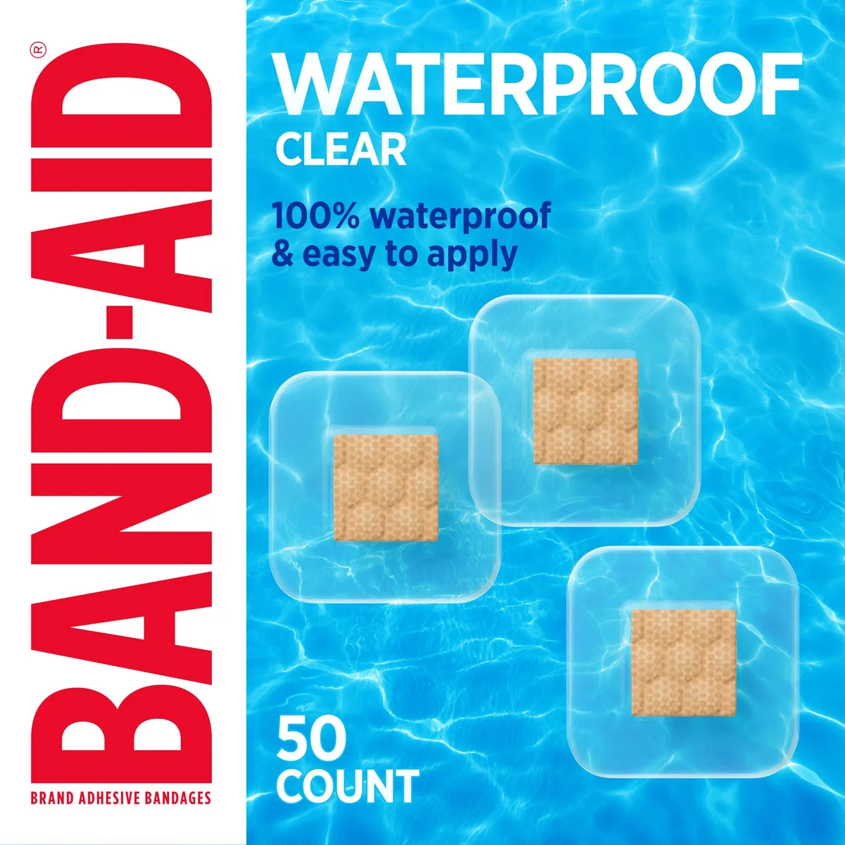  Band-Aid Clear Waterproof Spot Bandages 50 Ct — product photo