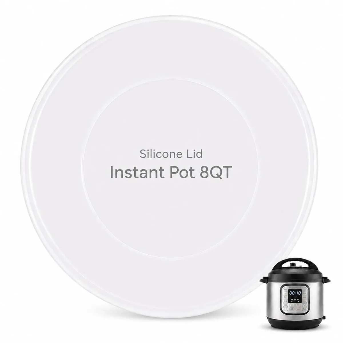  Yvlixyn Silicone Lid for Instant Pot 8 Quart Translucent White — product photo