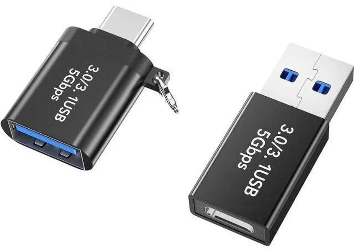 SMUGDESK SMUGDESK 2-Pack USB 3.0 Type-C OTG Adapter USB-C Male to USB-A Female USB-A Male to USB-C Female Converter — product photo