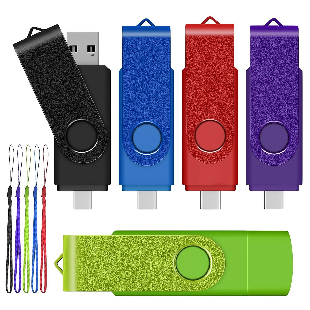 BESIGN BESIGN 8GB USB 2.0 Dual USB-C & USB-A Flash Drive 5 Pack — product photo