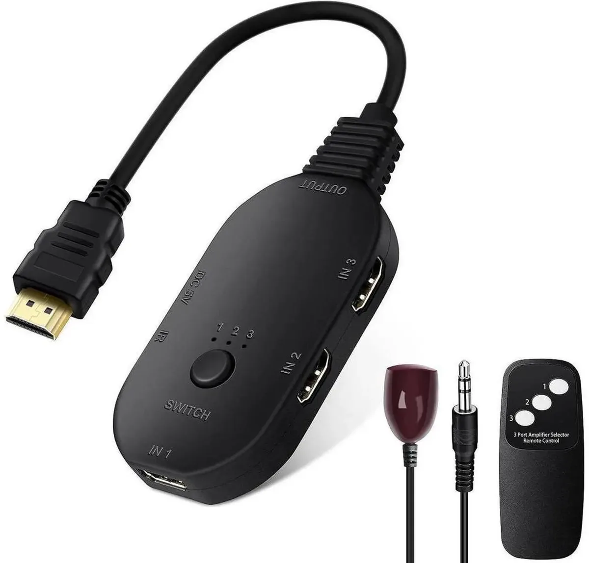 SMUGDESK SMUGDESK 3-in-1 Out HDMI 2.1 Switcher 48Gbps 8K@60Hz 4K@120Hz VRR HDCP 2.3 HDR10 Dolby Vision — product photo