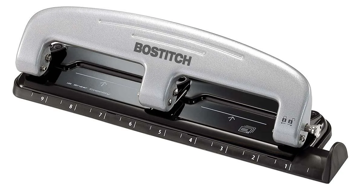  Bostitch EZ Squeeze 3-Hole Punch 12-Sheet 2100 — product photo