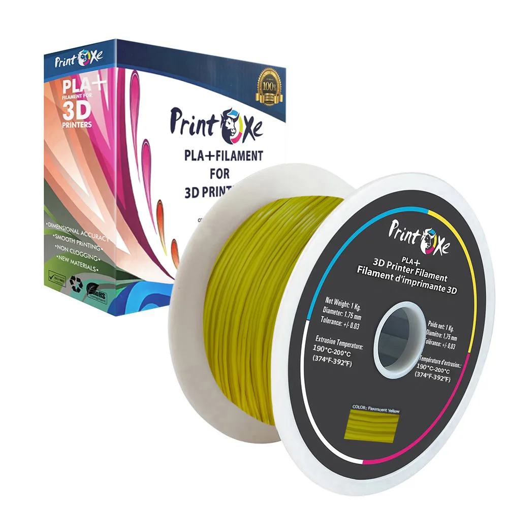PrintOxe PrintOxe PLA+ Pro Filament Fluorescent Yellow 1.75 mm 1 kg +/- .03 mm — product photo
