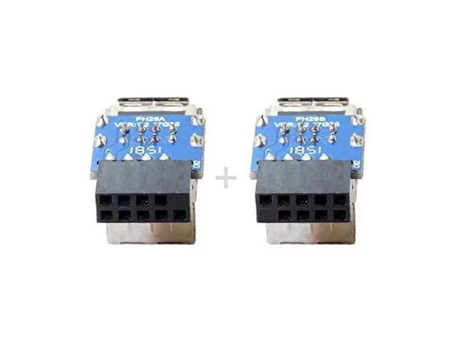 ORVIX ORVIX 2pcs Dual USB 2.0 Female to 9Pin/10Pin Motherboard Header Adapter Vertical Type — product photo