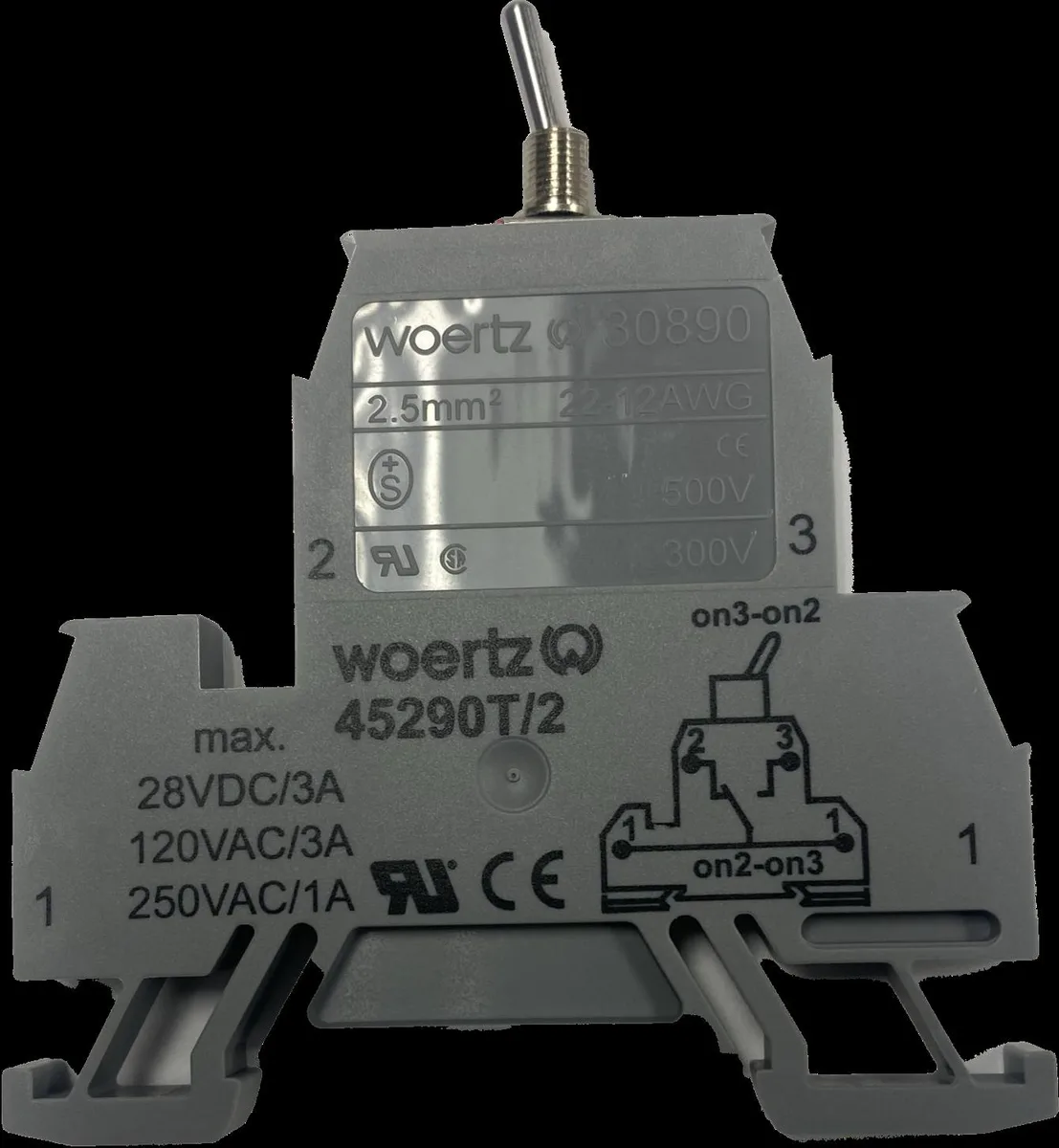 Electrotech Sales Group, LLC Electrotech Sales Group 2-Position Toggle Switch Terminal Block DIN Rail 35mm Gray No 30892 End Cover — product photo