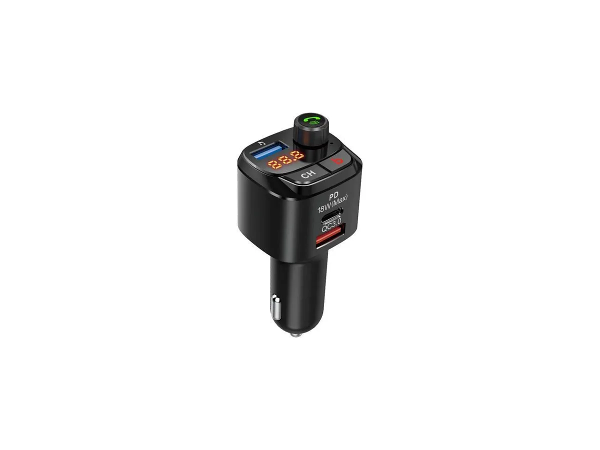 KEHIPI KEHIPI FM Transmitter QC3.0 PD 18W Bluetooth 5 Hands-free 3 USB Car Charger — product photo