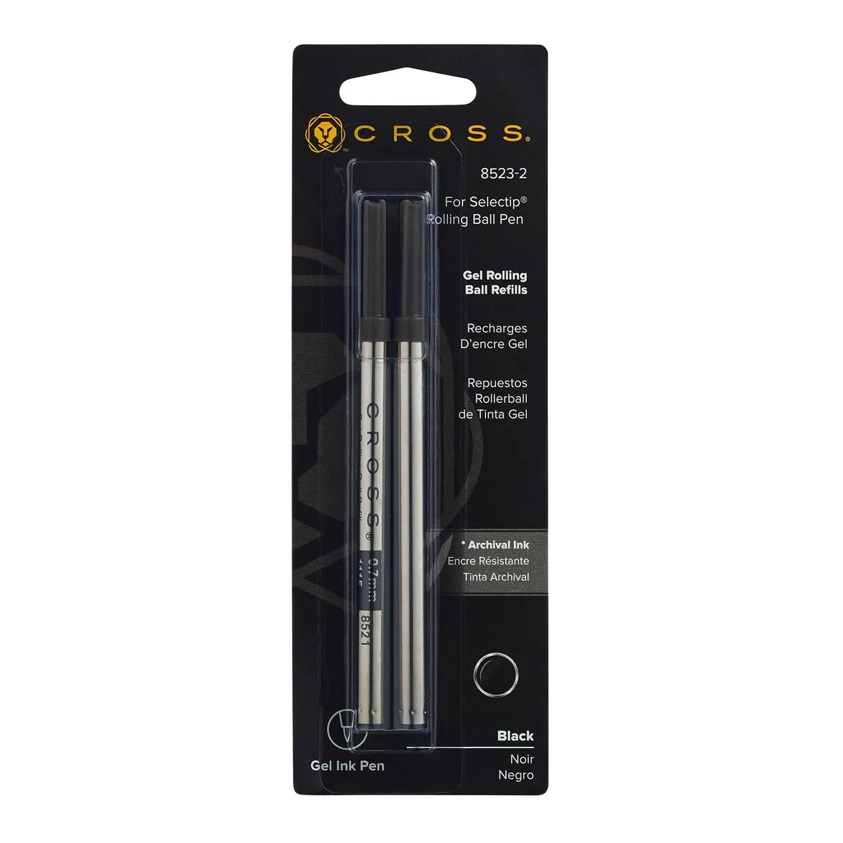  Cross 8523-2 Selectip Gel Rollerball Refill 2-Pack Medium .4mm Black — product photo