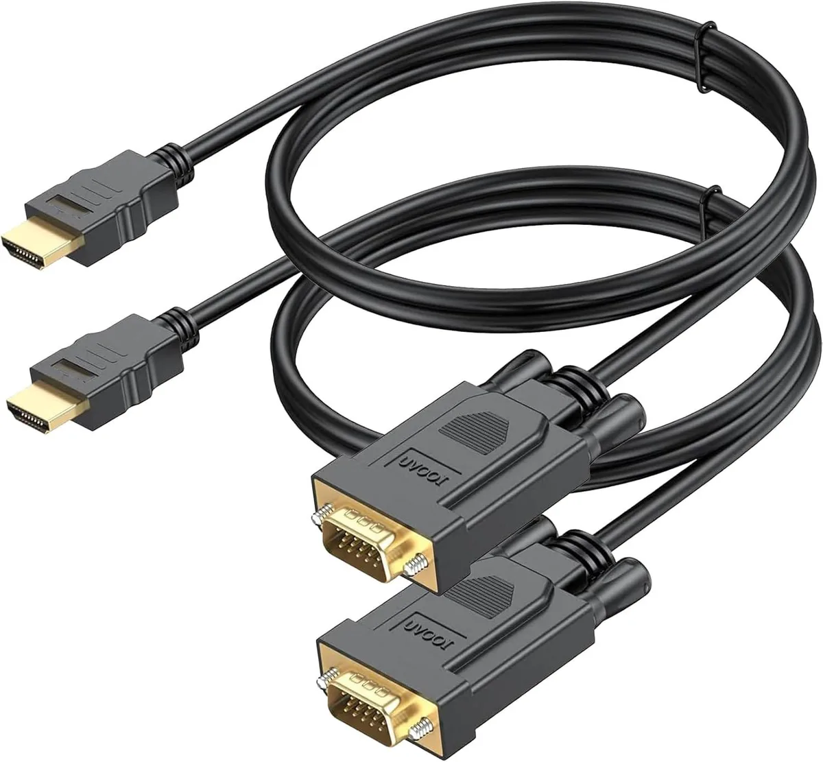 Brainwavz Brainwavz HDMI to VGA Cable 6ft 2-Pack Male to Male 1080p 60Hz — product photo