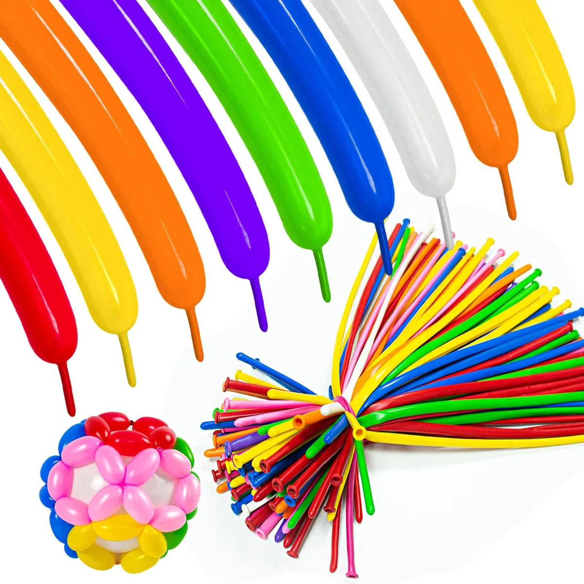  ASIYUHY 260Q 100 Pack Assorted Colour Twisting Balloons — product photo