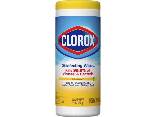 Clorox Clorox 01594CT(COX) Lemon Disinfecting Wipes 35/Canister 12/Carton cleaning — product photo