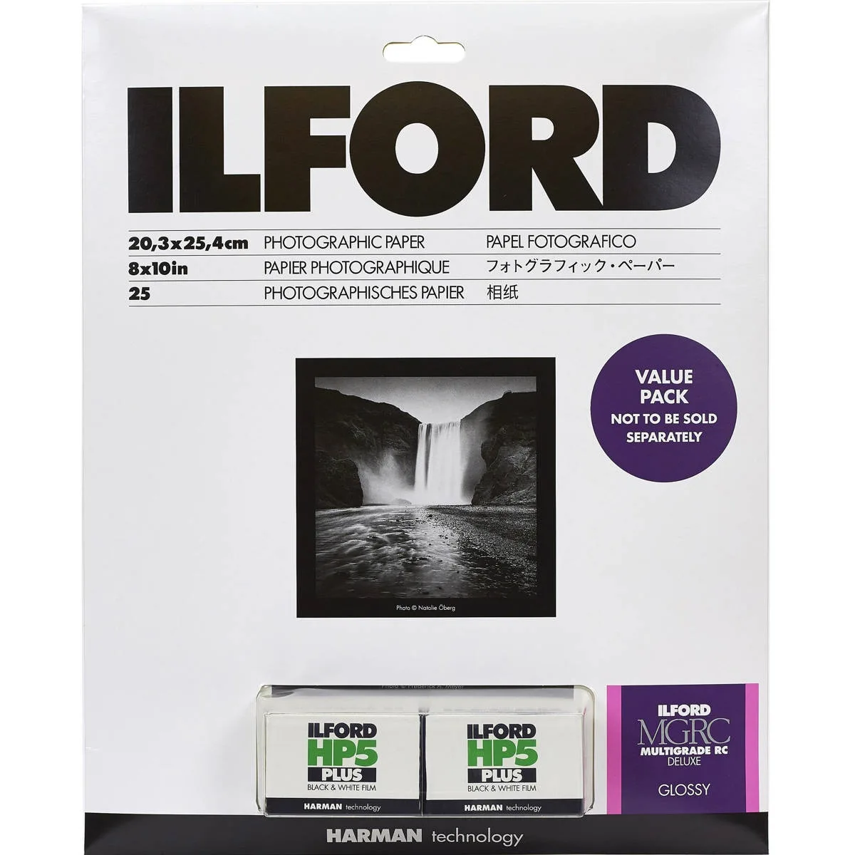 Ilford Ilford HP5 Plus 35mm Film ISO 400 2 Rolls & Multigrade V RC Deluxe Glossy Paper 25 Sheets — product photo