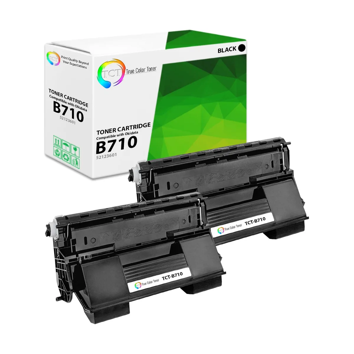 True Color Toner True Color Toner B710 52123601 Black Toner Cartridge 2 Pack 15000 Pages — product photo