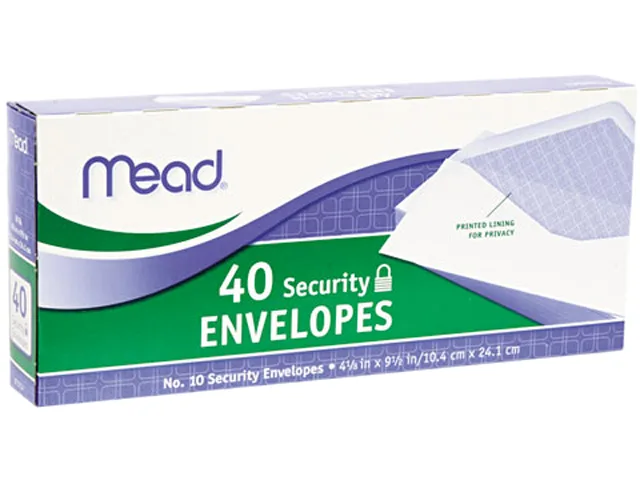 Mead Mead 75214 Security Envelope, White, 40/Box — product photo