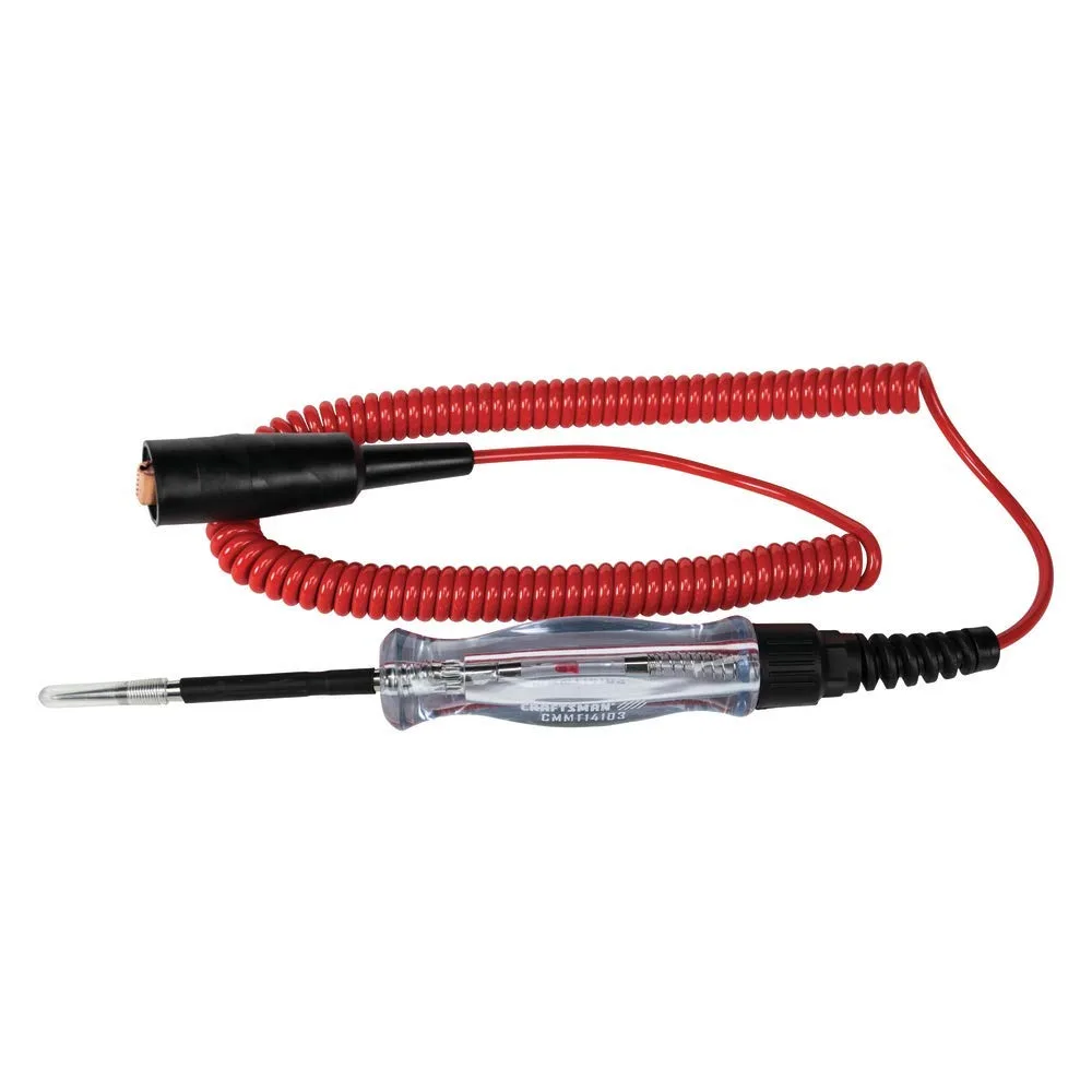 CRAFTSMAN CMMT14103 24V circuit tester with red LED and coiled cord
