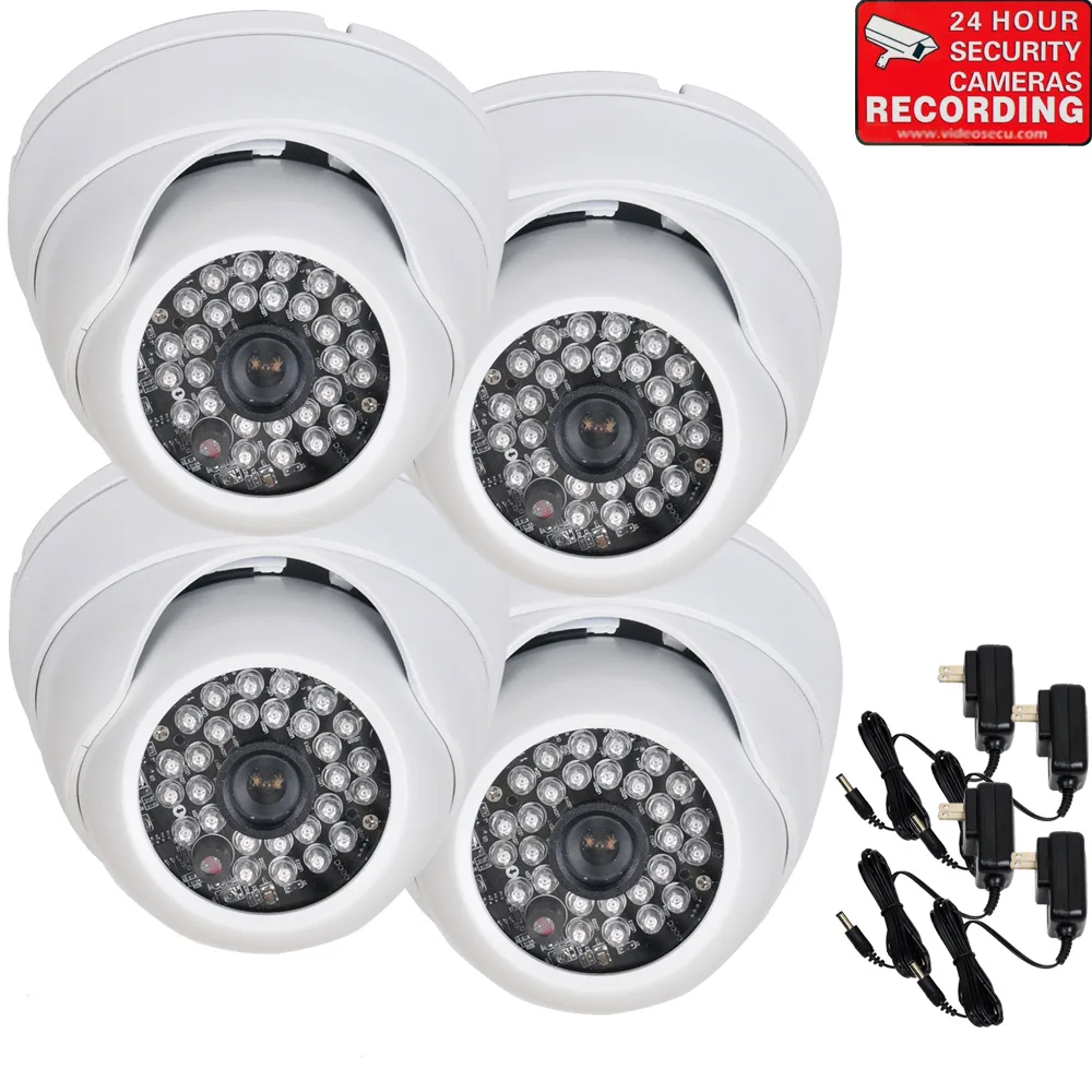 VideoSecu VideoSecu VD6HWLK4 4-pack dome cameras 600TVL 3.6mm 28 IR LEDs — product photo