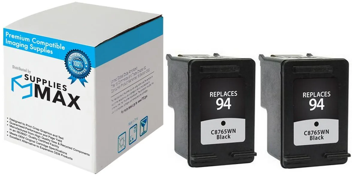 SuppliesMax SuppliesMax HP C9350FN Black Inkjet Cartridge 2-Pack 480 Pages — product photo