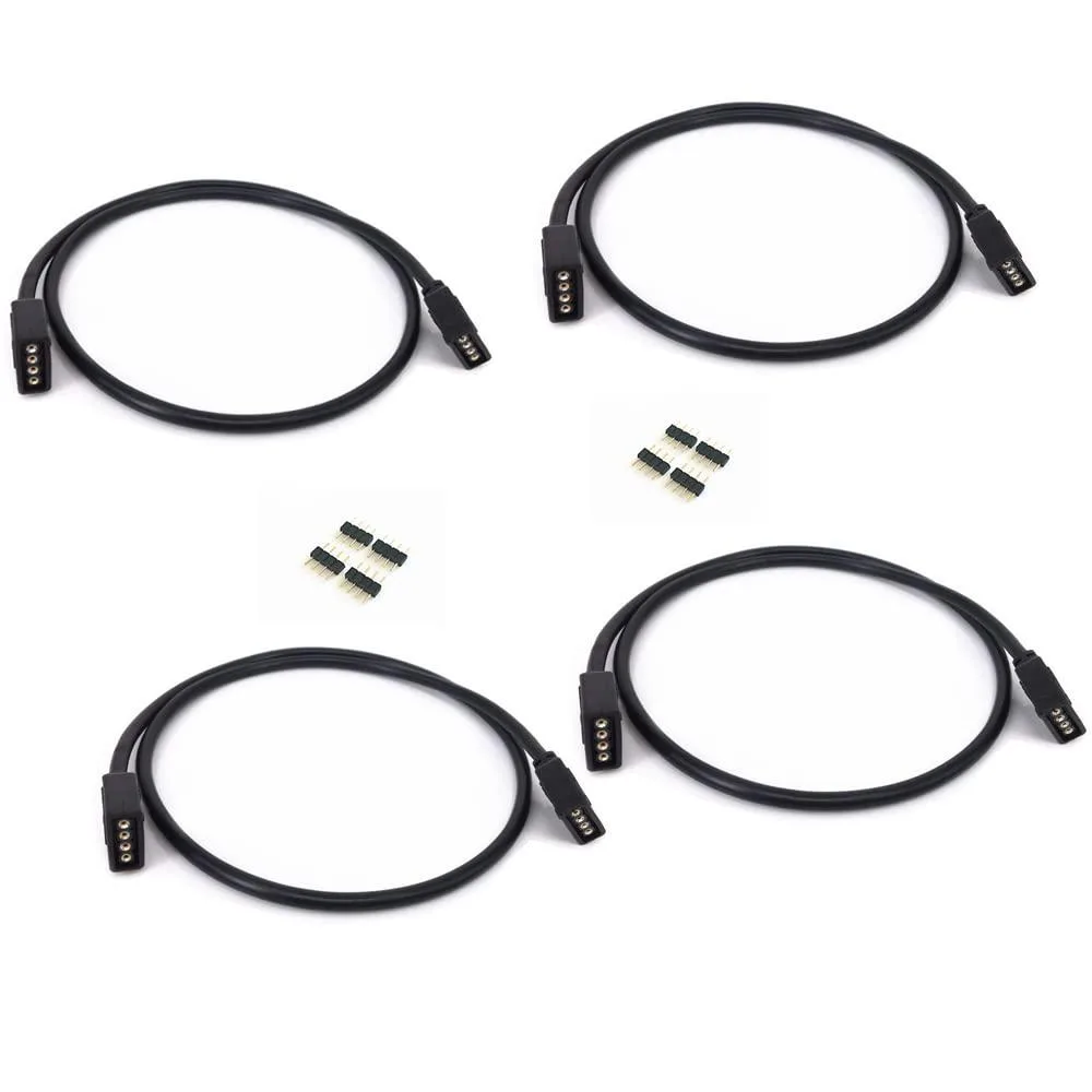 4pcs 0.5M 1.64ft 4 Pin RGB LED Extension Cable 10mm 5050 3528 2835 — product photo