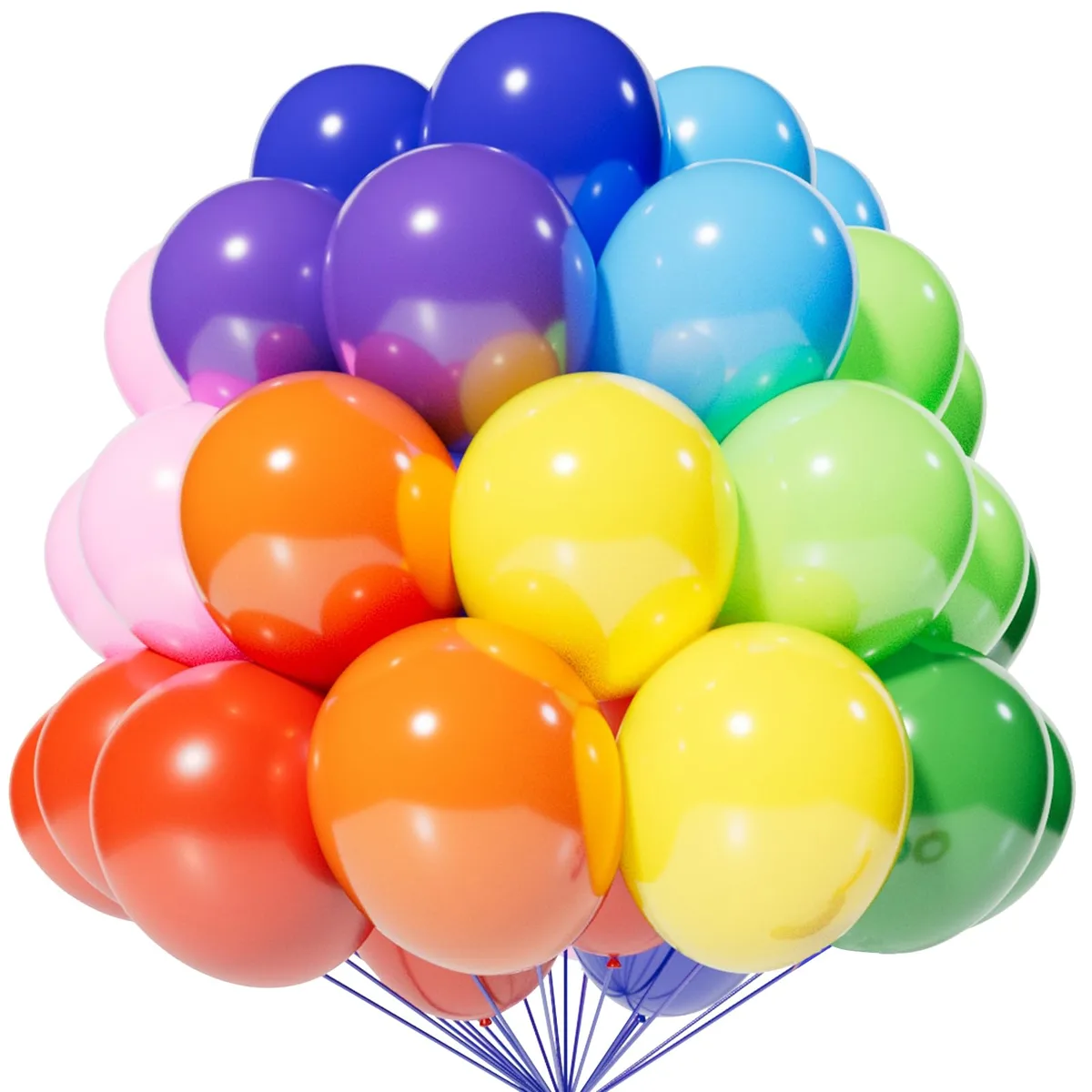 KAWKALSH 120 Rainbow Latex Balloons 12 Inch — product photo