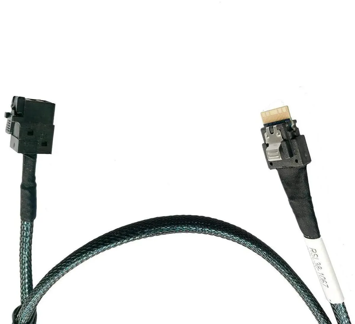 Flat 80 cm cable with SFF8654 38 pin and SFF8643 36 pin connectors