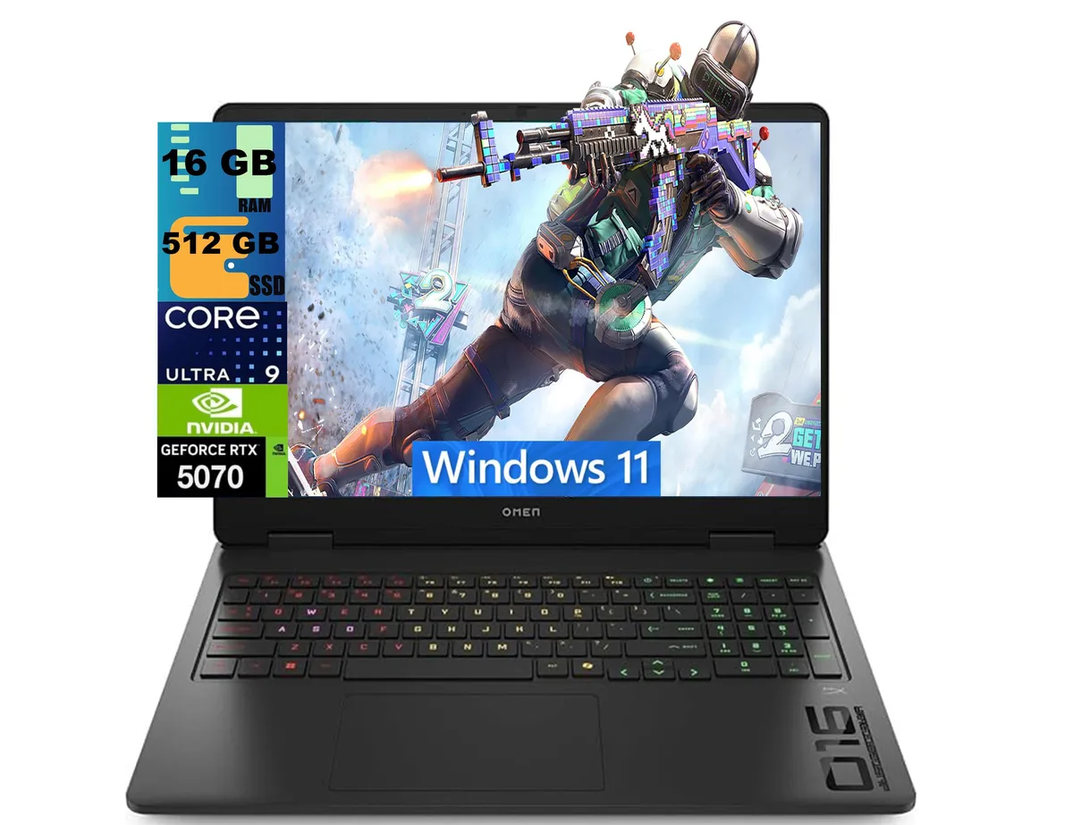 HP HP OMEN 16 gaming laptop Intel Core Ultra 9 285H RTX 5070 16GB 512GB 144 Hz — product photo