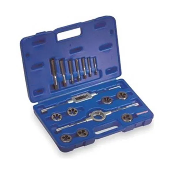 Westward 16-piece fractional tap and die set in metal case