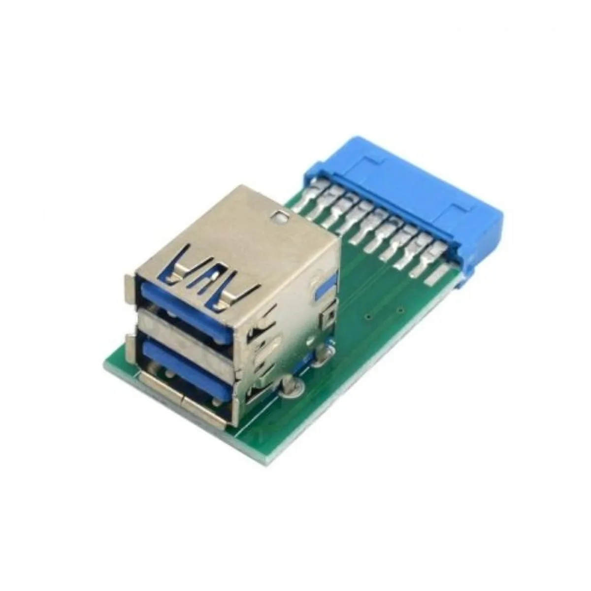 Vszerda Vszerda Vertical Dual USB 3.0 A Female to Motherboard 19Pin 20Pin Box Header Adapter PCBA — product photo