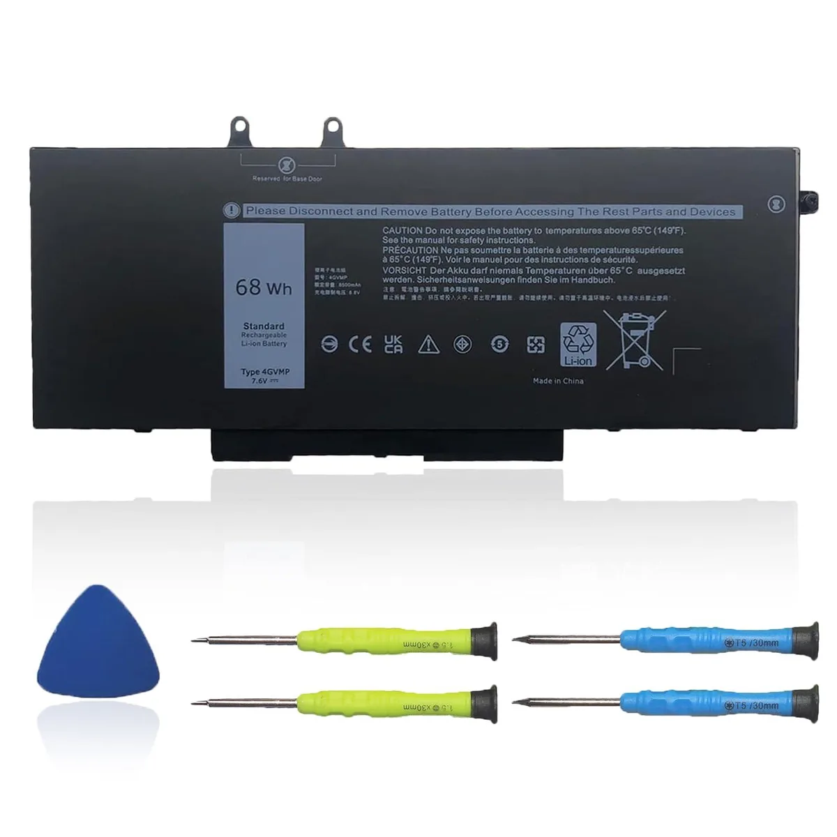 4GVMP 7.6V 68Wh laptop battery for Dell Latitude 5400 5500 Precision 3540 Inspiron 7590 7591 7791 2-in-1 — product photo