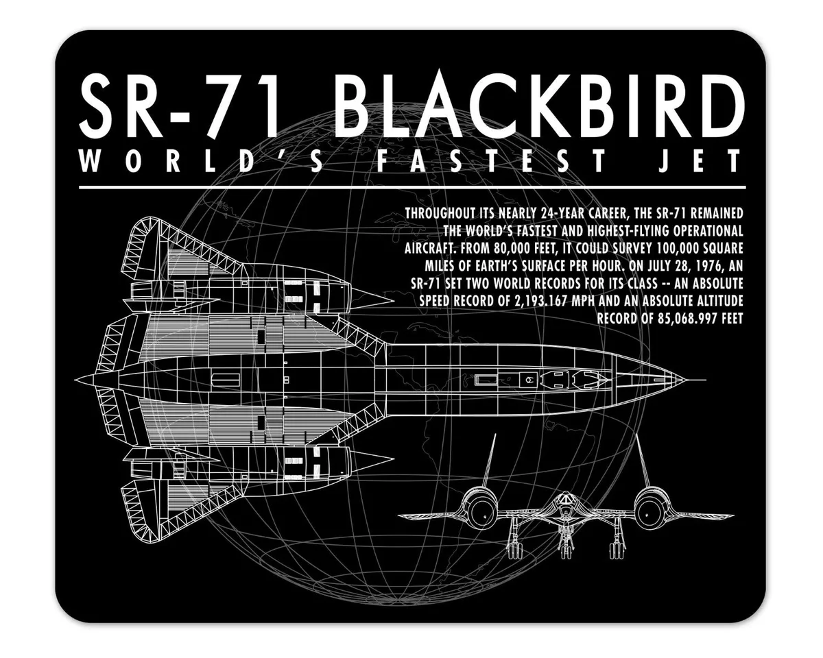 Future of Flight Future of Flight SR-71 Blackbird Mach 3 Schematic Mouse Pad 1/4 Thick — product photo