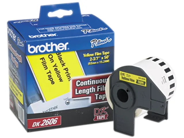 Brother Brother DK2606 Yellow Film Label Tape 50 ft pos accessory — product photo