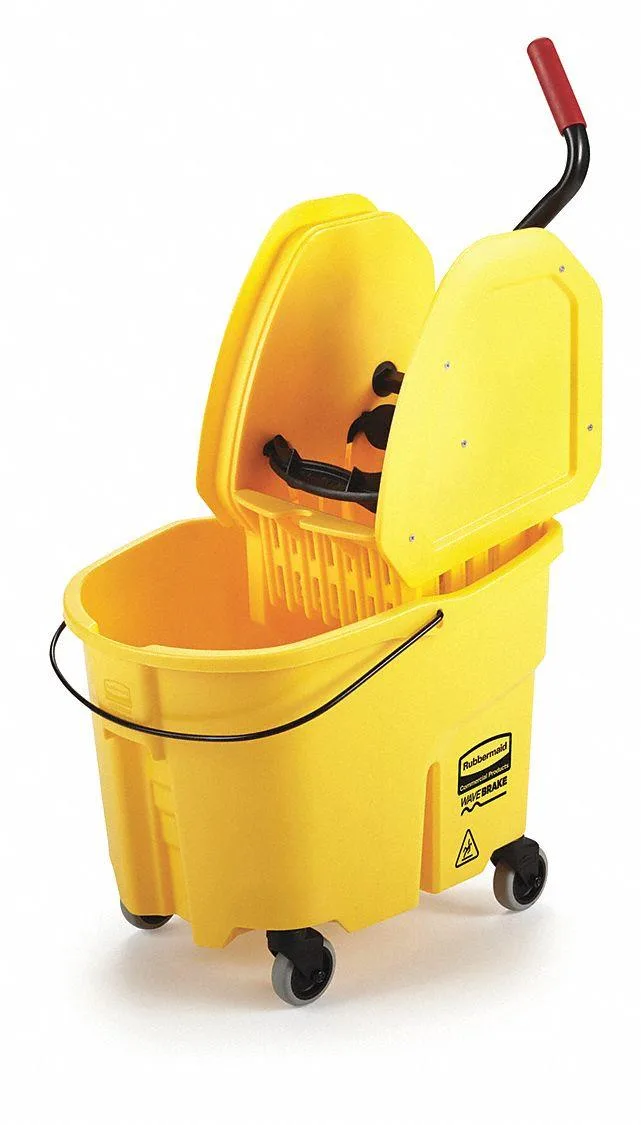 Rubbermaid Commercial Rubbermaid Commercial FG757788YEL Yellow Mop Bucket 35 qt Down-Press Wringer 2.0 — product photo