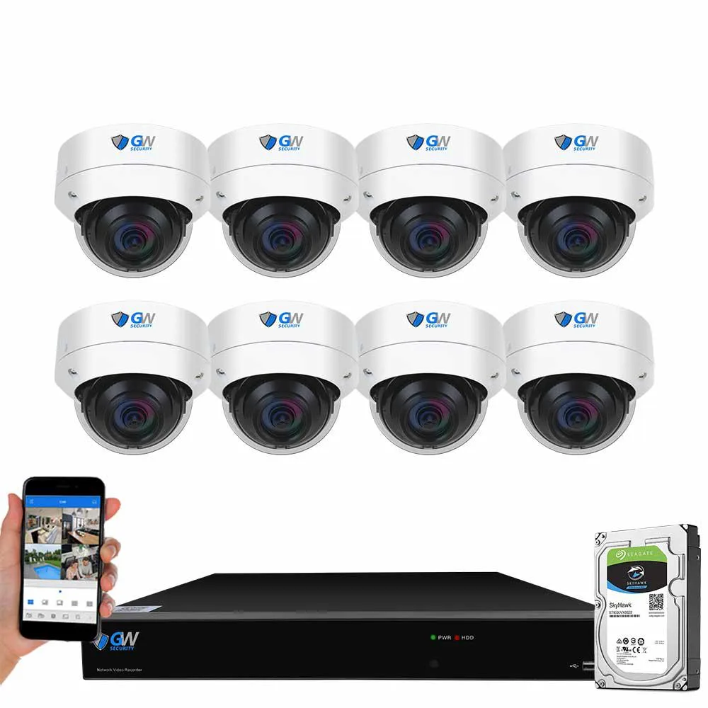 GW Security Inc. GW Security GW5508NPN 8CH 4K NVR Kit 8 Dome Cameras 2TB — product photo