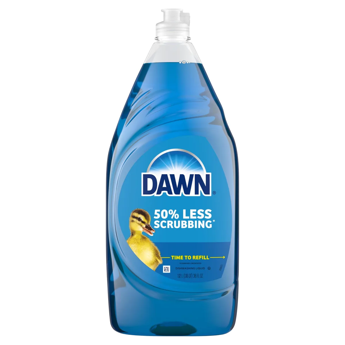 White 38 fl oz bottle of Dawn Ultra dish soap refill