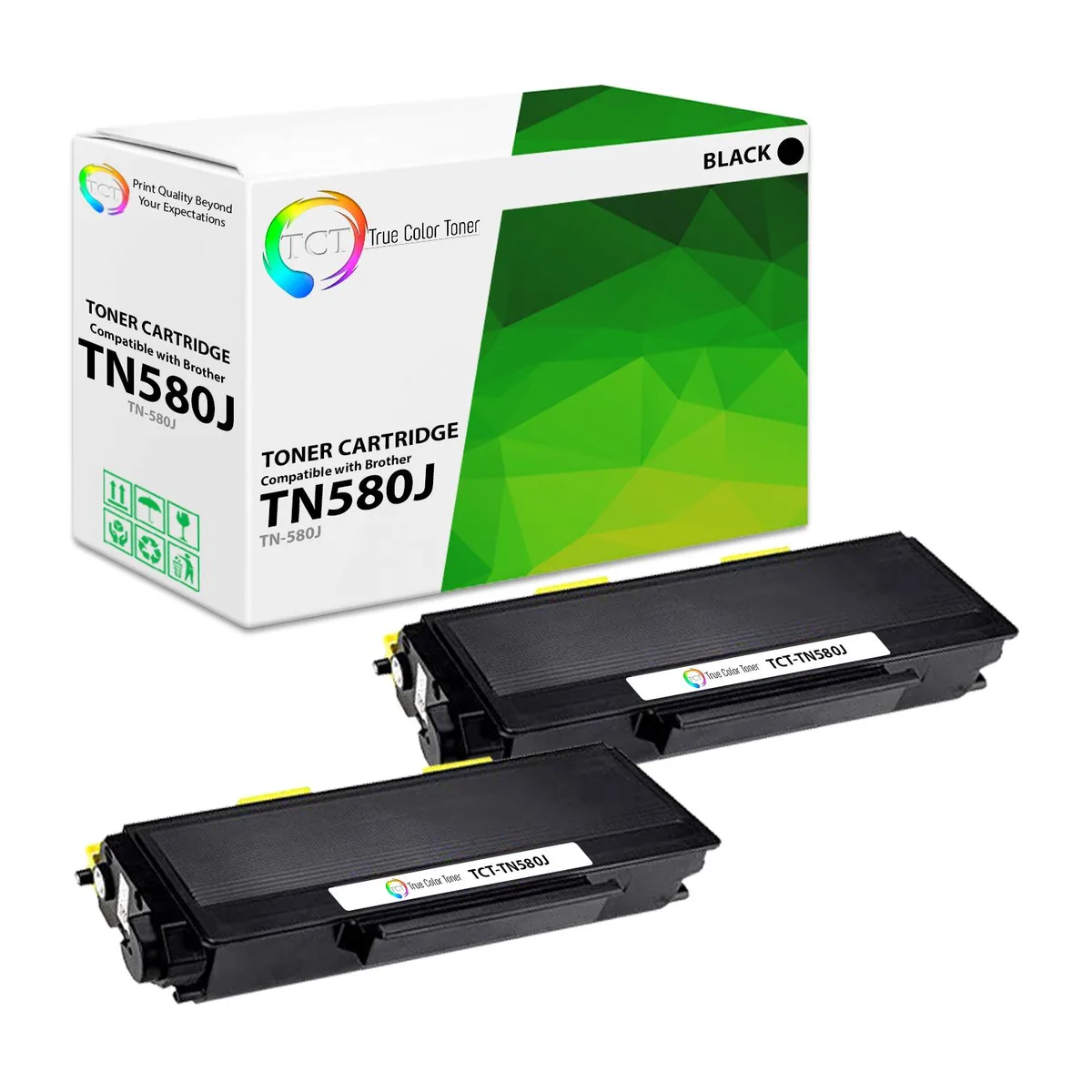 True Color Toner True Color Toner TN550 TN580 Black 2 Pack 12000 Pages — product photo