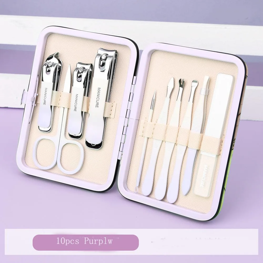 DAXINQI DAXINQI 10pcs Nail Manicure Pedicure Set Purple — product photo