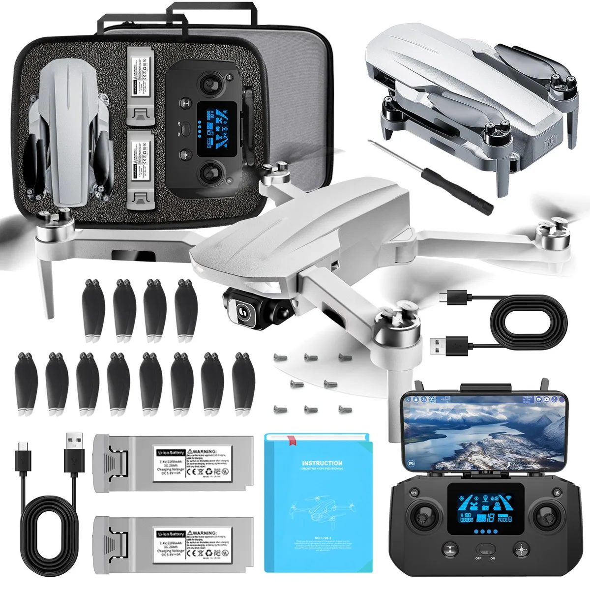 G-Anica G-Anica Foldable GPS Drone 4K Dual Camera 40 Mins 3900ft 5G — product photo