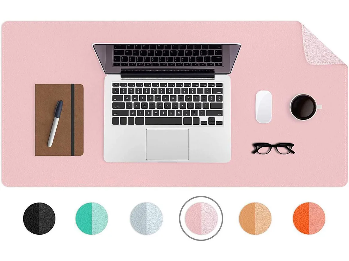 Mickey Technology Mickey Technology Leather Desk Pad Pink+Silver 31.5" x 15.7" .08 — product photo