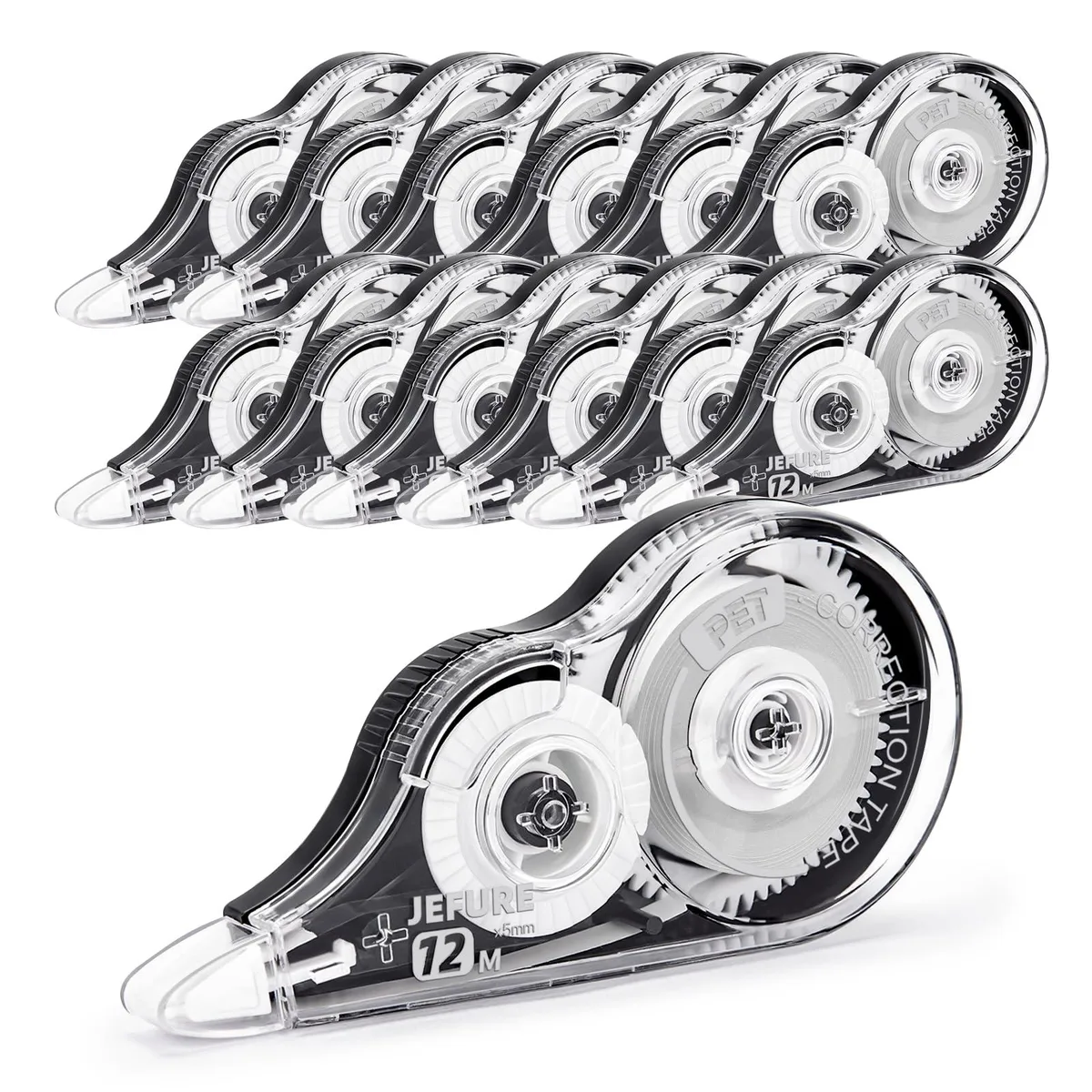  JEFURE Correction Tape 12 Pack 0.2 in 39.37 Ft Black — product photo