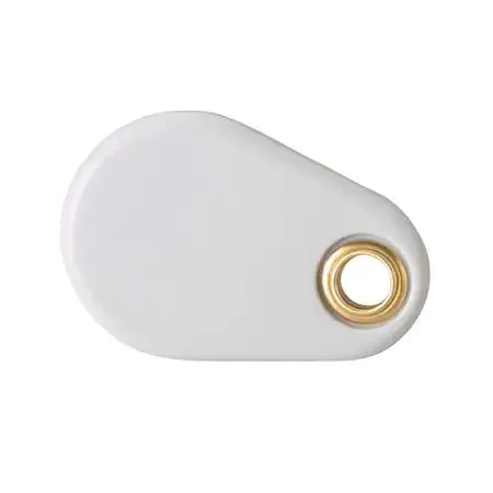 Clear rectangular key-ring tags with hole, pack of 25