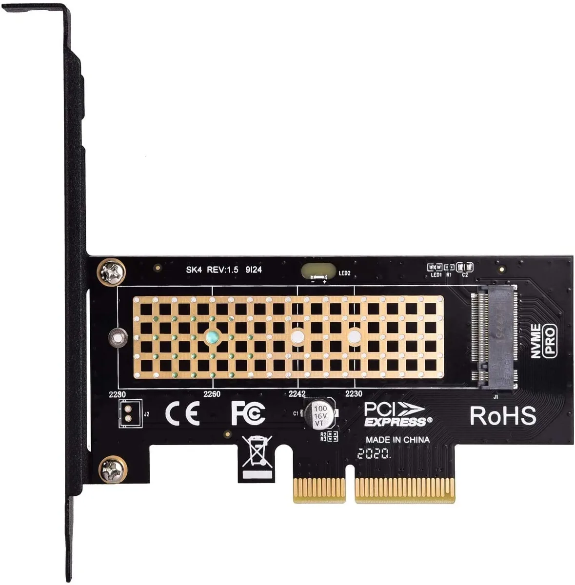 Teamyo Teamyo M.2 NVME to PCIe 4.0 x4 Adapter with Heatsink — product photo