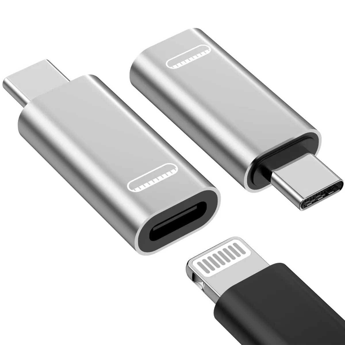  DY-321 USB-C Male to Lightning Female Adapter 2Pack White — product photo