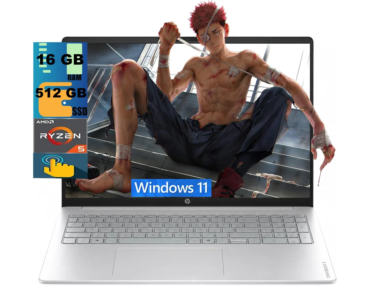 HP HP OmniBook 3 16 laptop AMD Ryzen 5 40 16GB DDR5 512GB — product photo