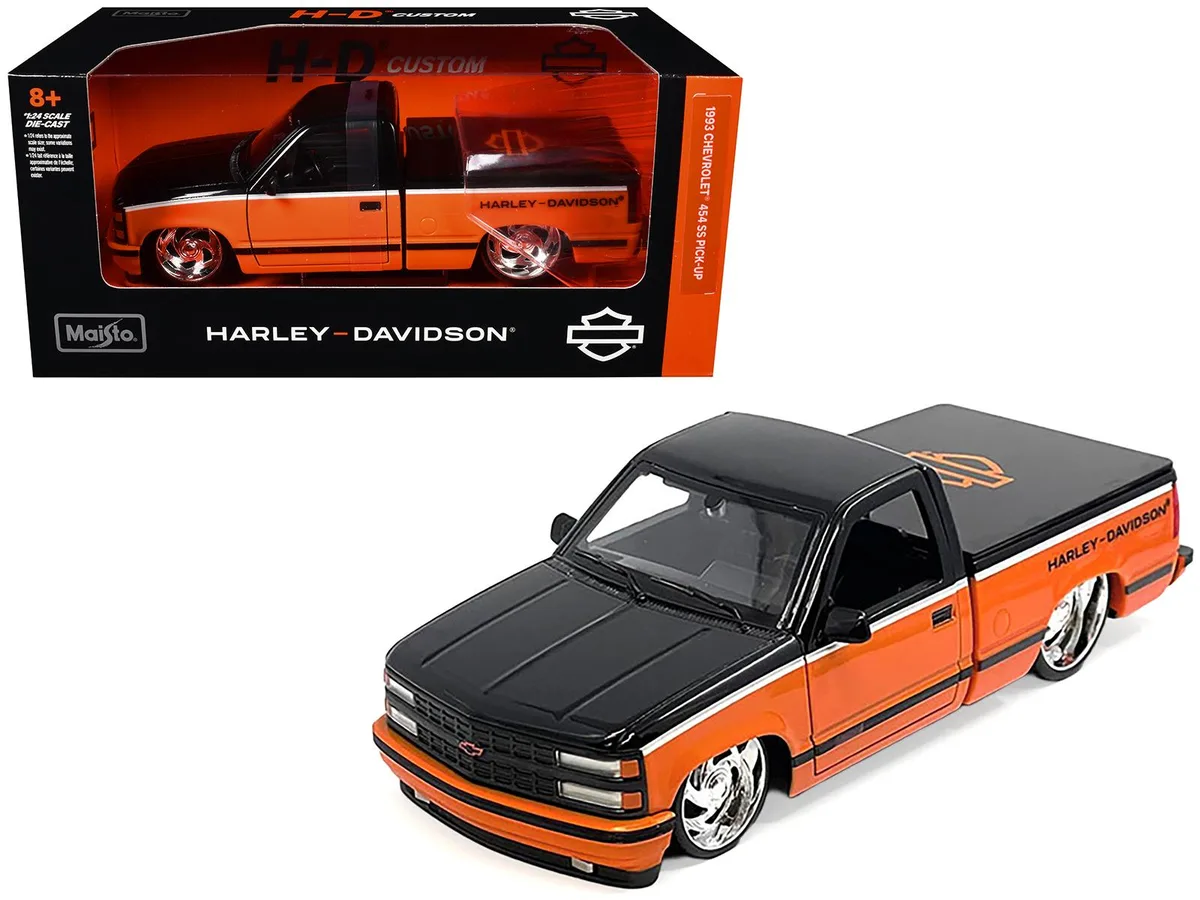 Maisto Maisto 1993 Chevrolet 454 SS Pickup "Harley Davidson" H-D Custom 1/24 Diecast Truck — product photo