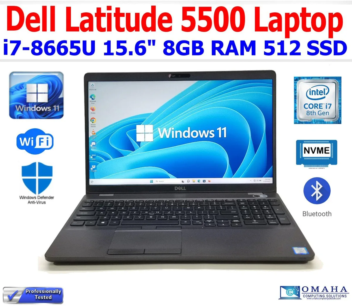 DELL DELL LATITUDE 5500 i7-8665U 1.90GHz 8GB 512GB SSD 15.6" Touchscreen — product photo