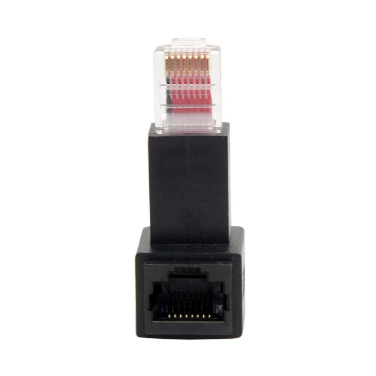 TeKit TeKit 90 Degree UP Angled RJ45 Cat 5e Male to Female Adapter — product photo